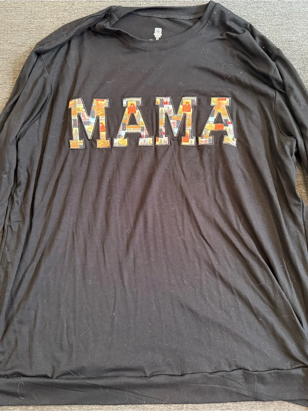 BAMBOO Black Sweatshirt with Multicolor National Park Patch Letters